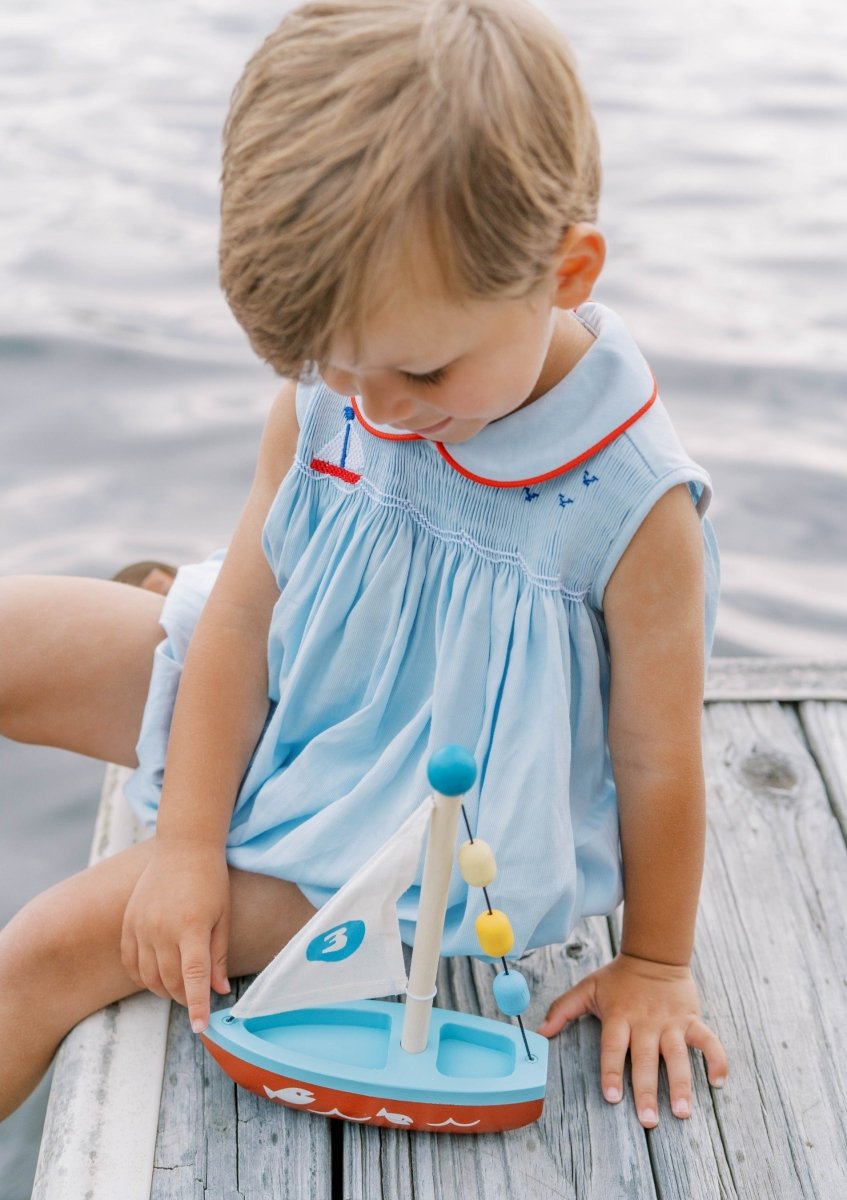 Beckett Bubble, Blue Sailboat