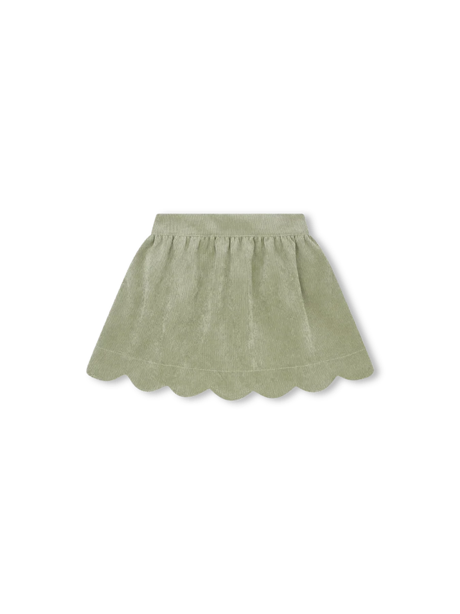 Susie Scallop Skirt-Sweetgrass Corduroy