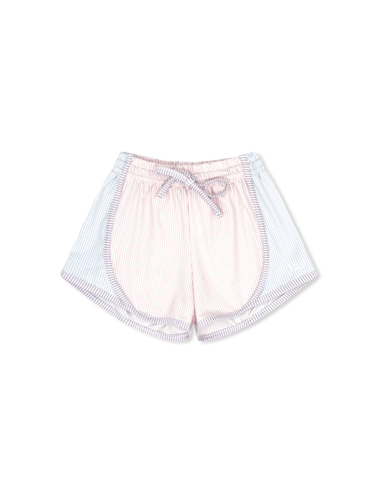 Elise Short - Cotton Candy Pink, Cotton Candy Blue, Petal Purple Ministripe