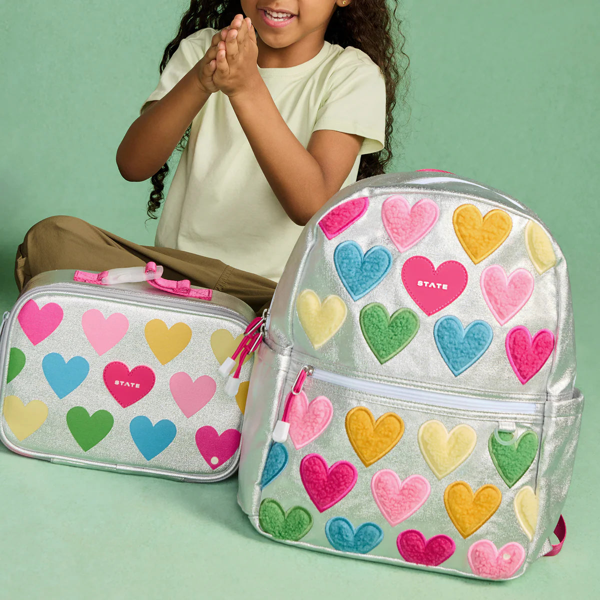 Kane Backpack -Happy Metalic Hearts