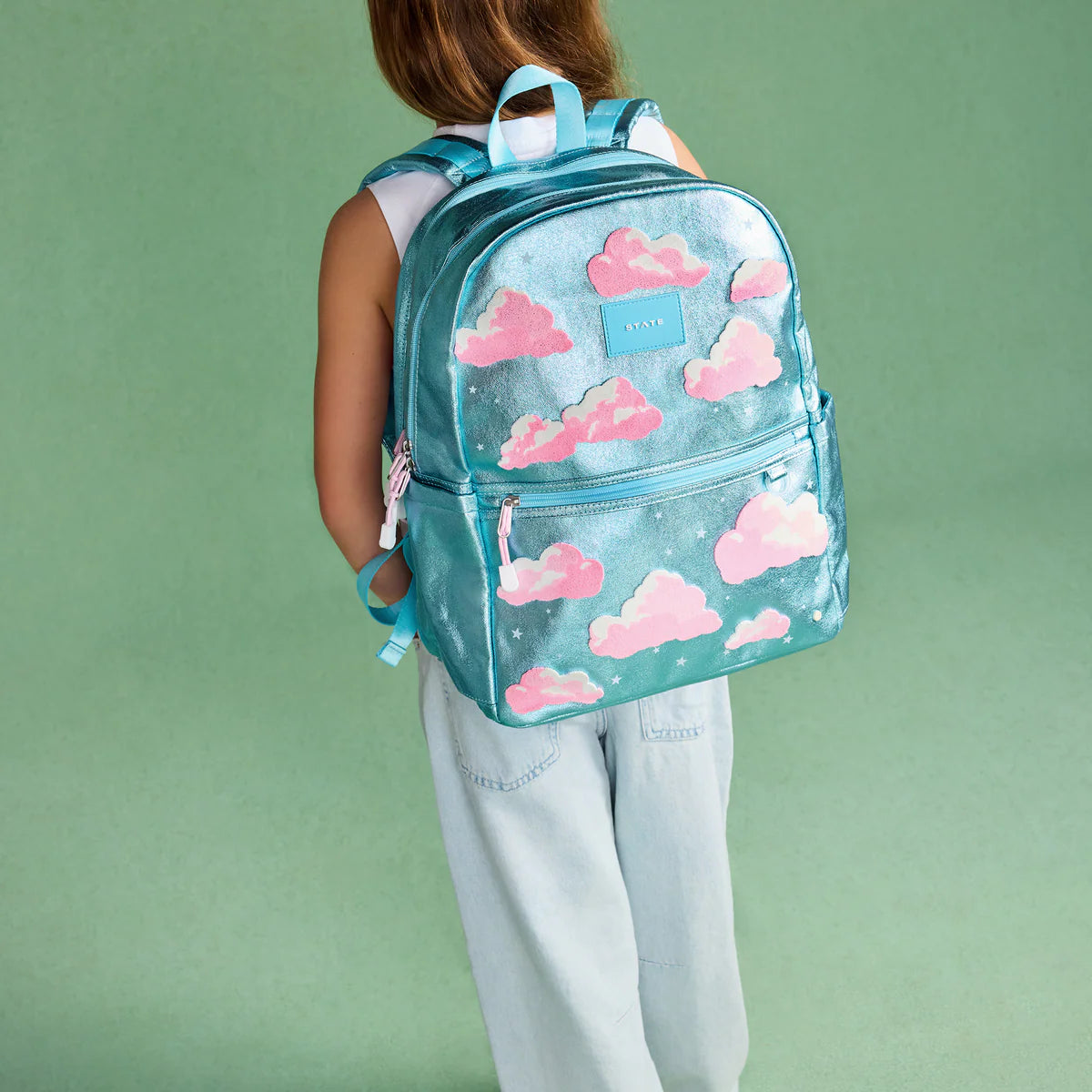 Kane Double Pocket Backpack - Metallic Clouds