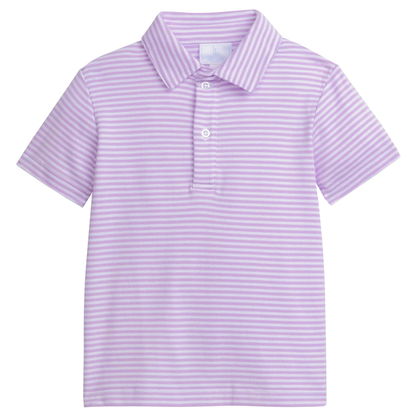 Short Sleeve Polo-Lavender Stripe