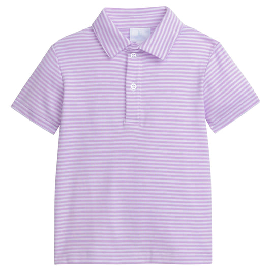 Short Sleeve Polo-Lavender Stripe
