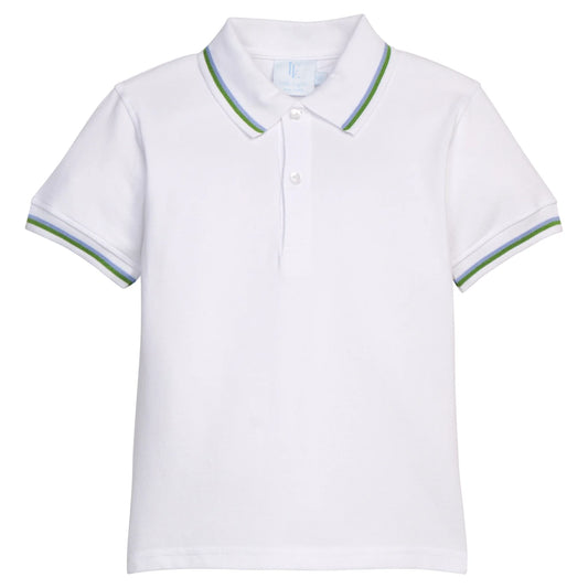 Short Sleeve Tipped Polo-Blue/Green