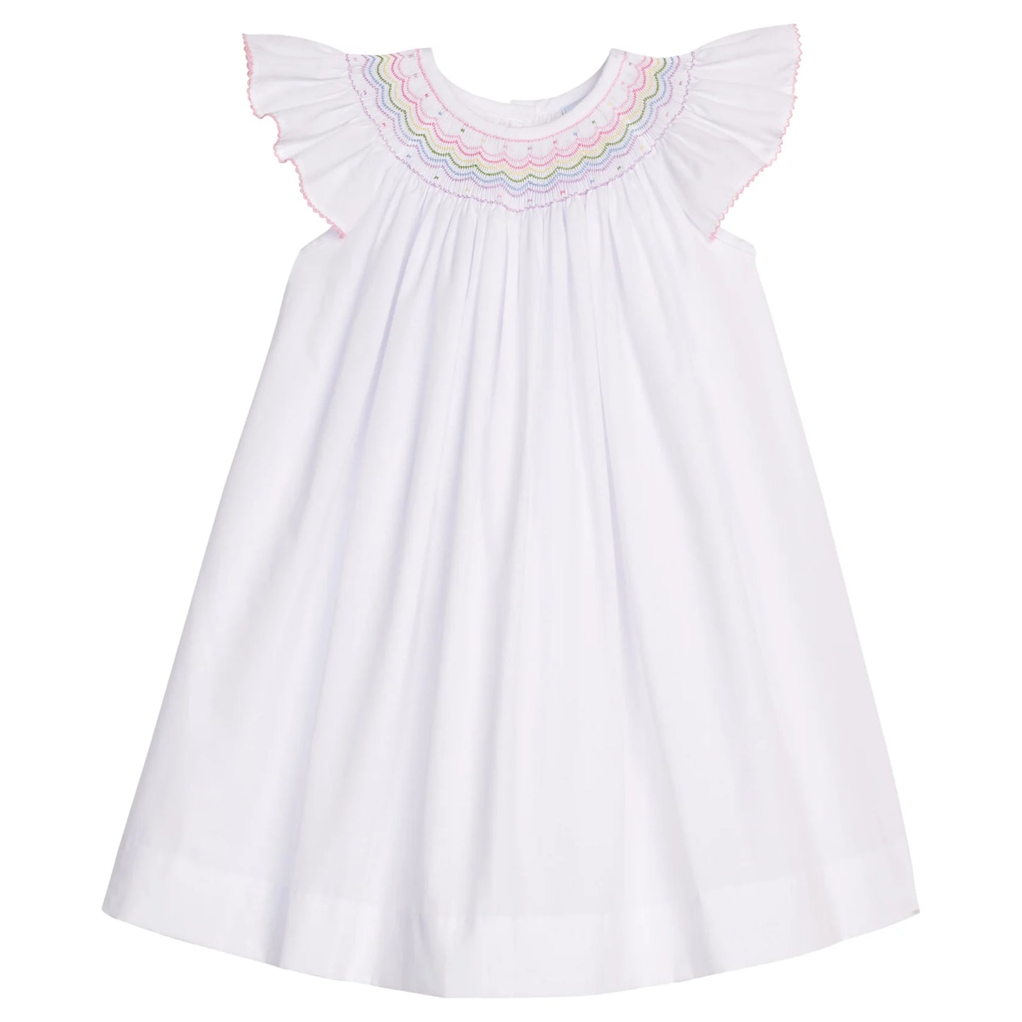 Smocked Bishop Dress Rainbow