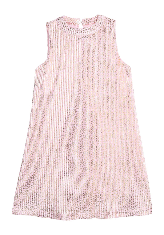 Swing Dress - Pink Crinkle Stars