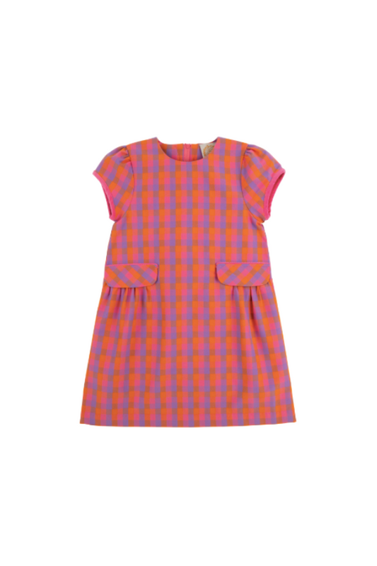 Betts Bow Dress - Autumn Punch Plaid