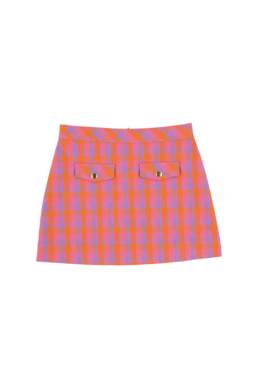 Perrin Pocket Skirt - Autumn Punch Plaid