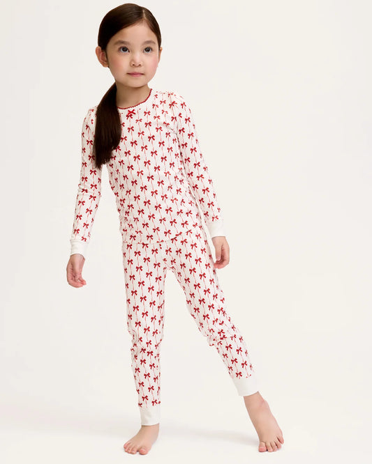 Kid's Pima Snug Fit Pajama in Blissful Bows