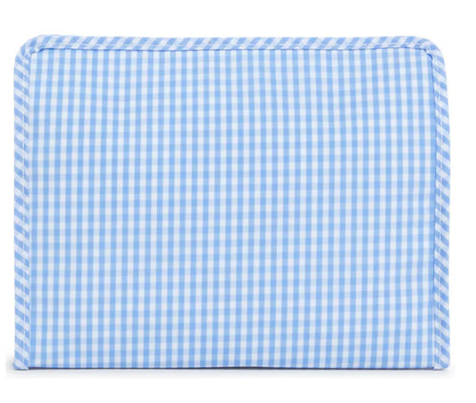 Roadie Large Zip Pouch- Gingham Sky