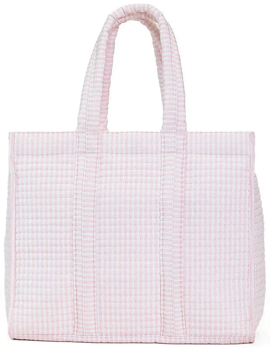 Quilted Mini Go Go Tote - Pimlico Stripes Pink