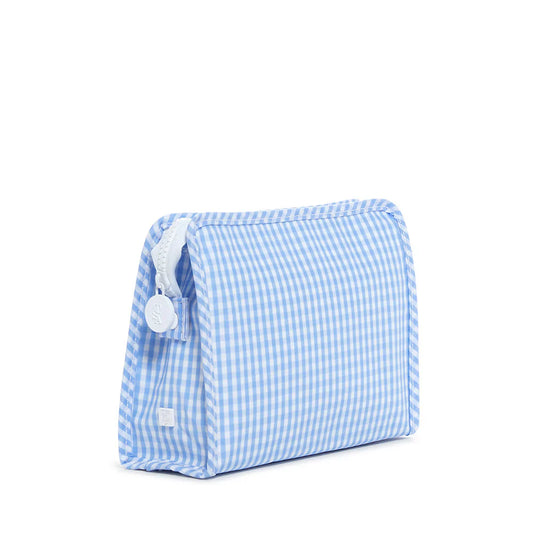 Roadie Medium Zip Pouch-Gingham Sky