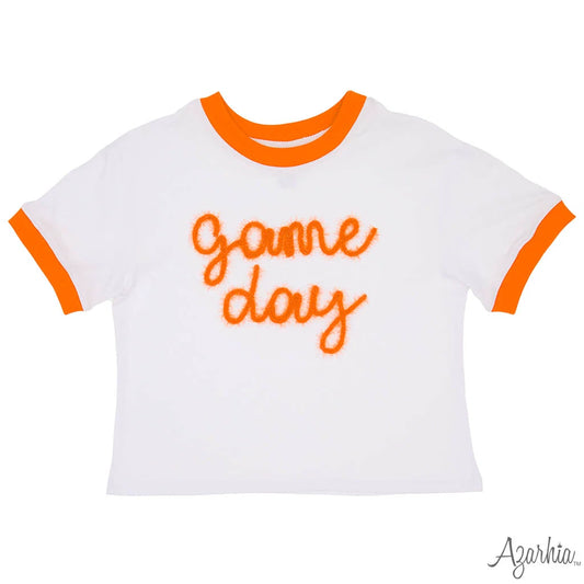Tinsel Game Day Ringer Boxy T - Orange