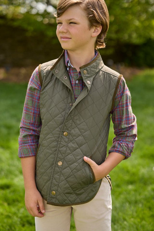Classic Quilted Vest- Olive