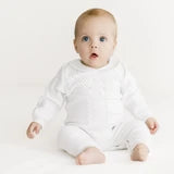 Collar Knit Longall with Hat- White