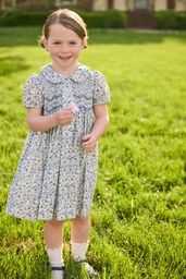 Smocked Bridget Dress- Wisteria Floral