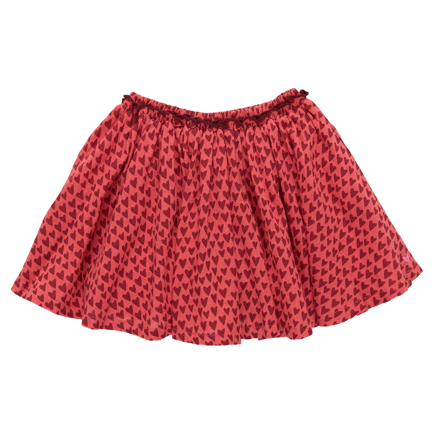 Girls Gianna Skirt, Red Mini Hearts
