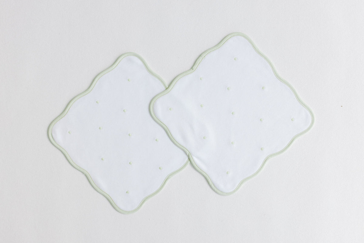 Wash Cloth Set of 2 - Sage Dots