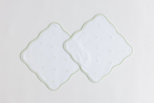 Wash Cloth Set of 2 - Sage Dots