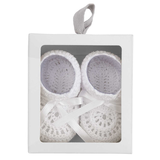 White Crochet Bootie