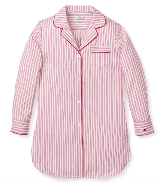 Women's Twill Antique Red Ticking Nightshirt