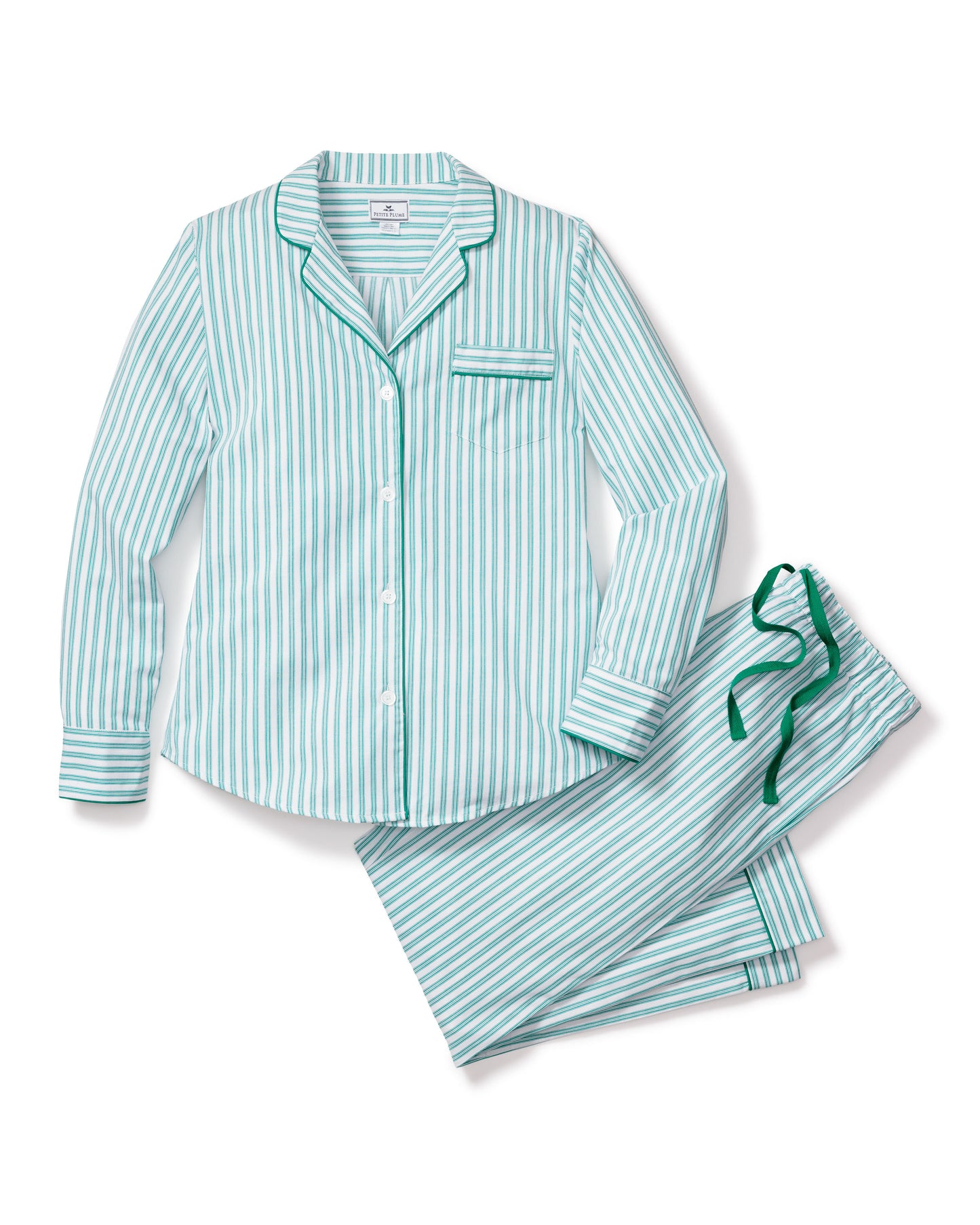 Women's Emerald Ticking Pajama Set