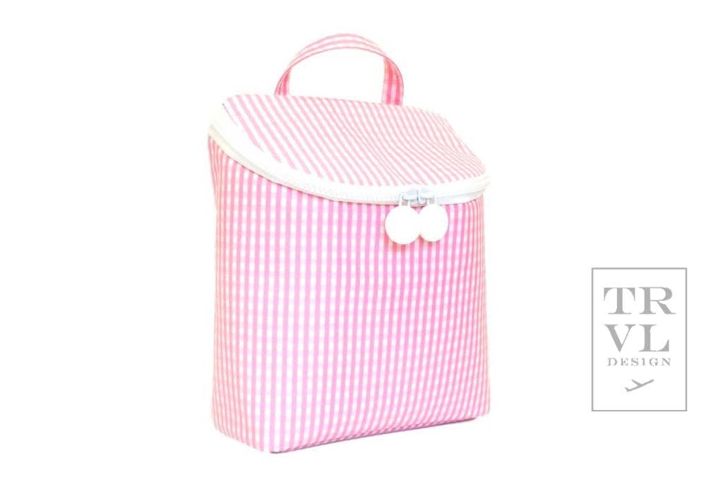 Take Away Lunch Bag - Insulated Gingham Pink