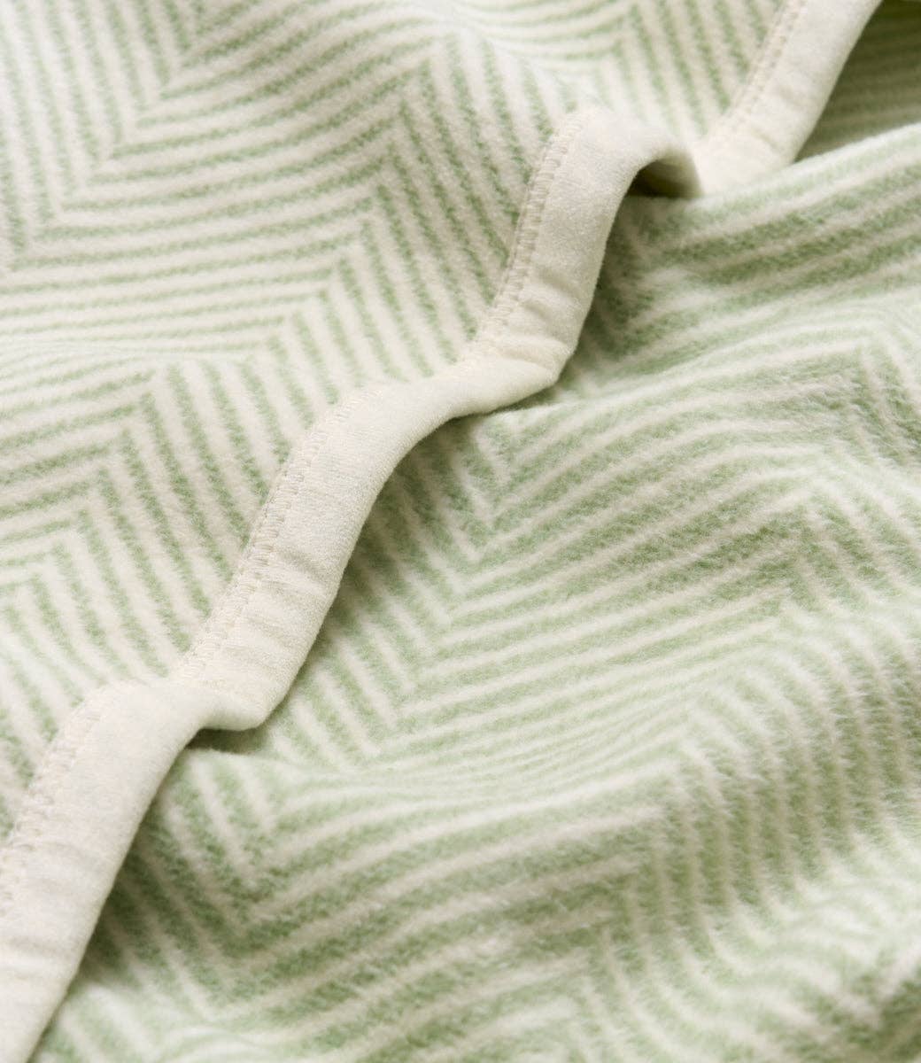 Harborview Herringbone Sprout Green Mini Blanket: Mini