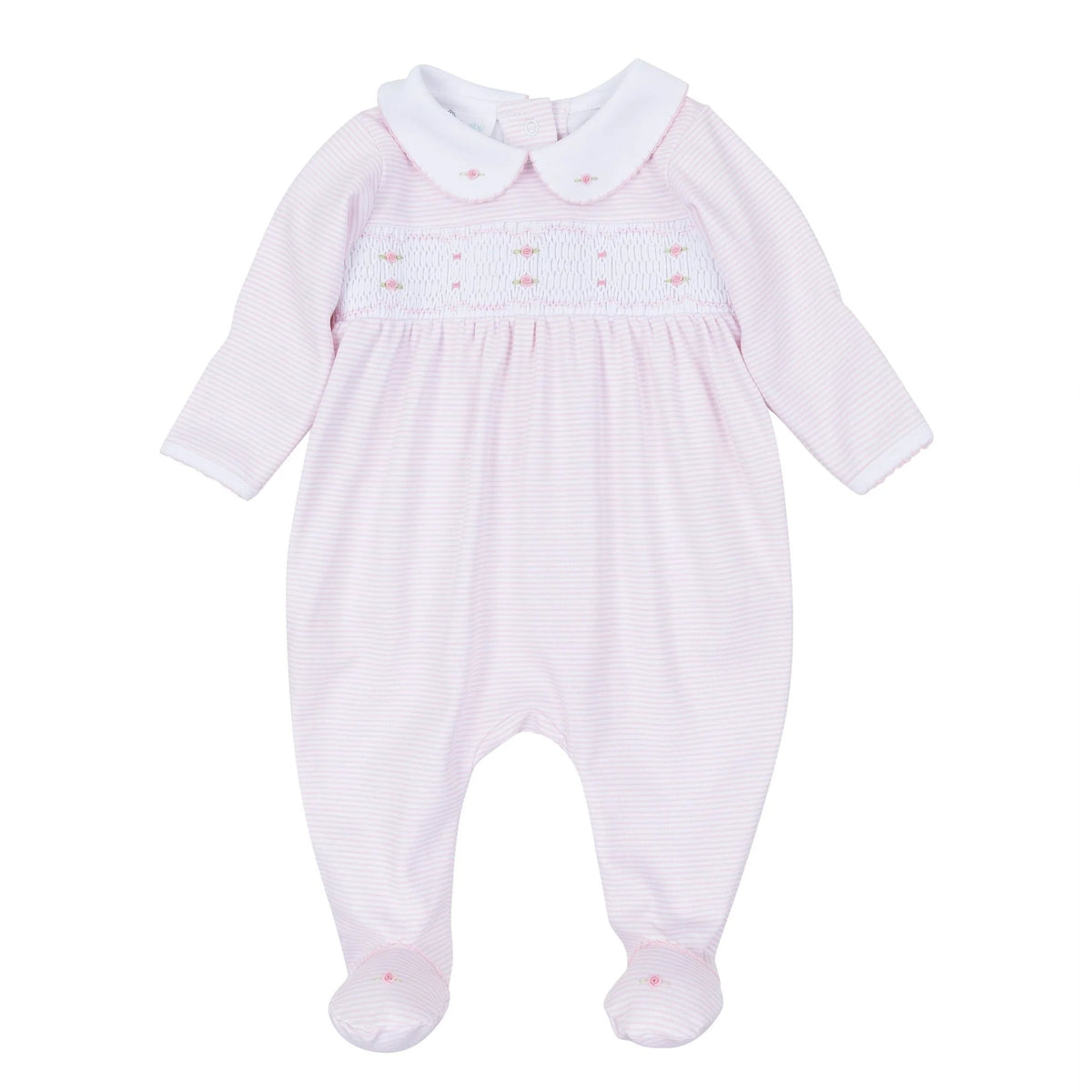 Anna Smocked Footie - Pink