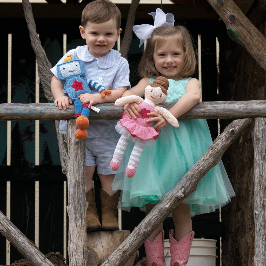 Riley the Robot Knit Doll: 14" Plush