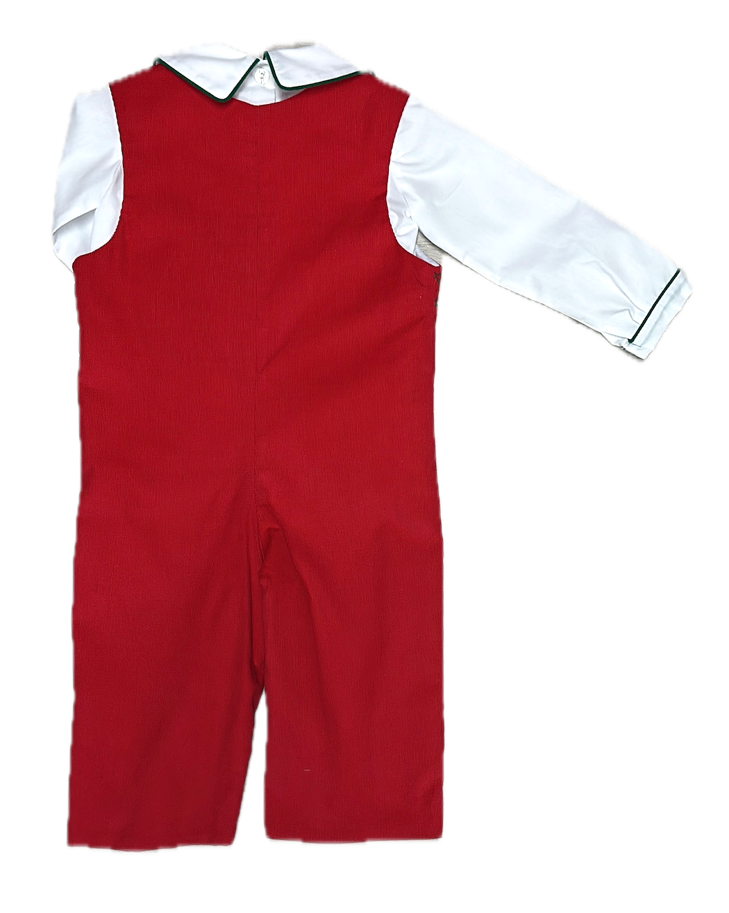 Red Corduroy Boy's Overall Set Christmas Classic