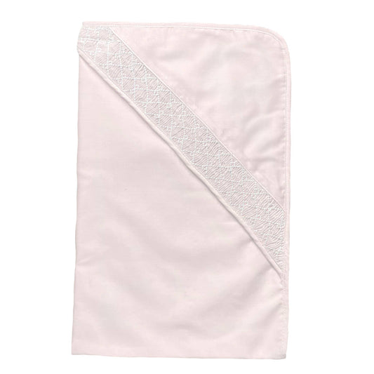 Neutral Smocked Blanket: Pink