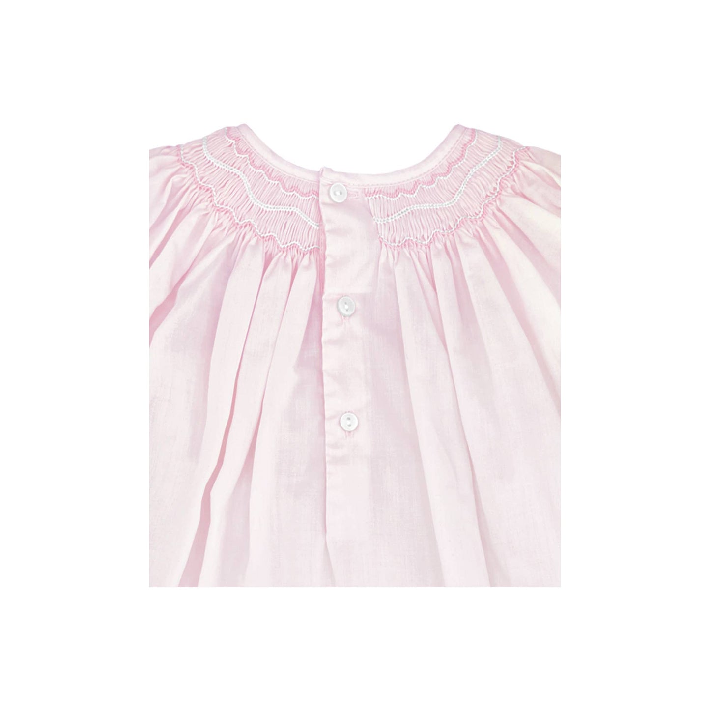 Smocked Daygown with Voile Insert: Pink