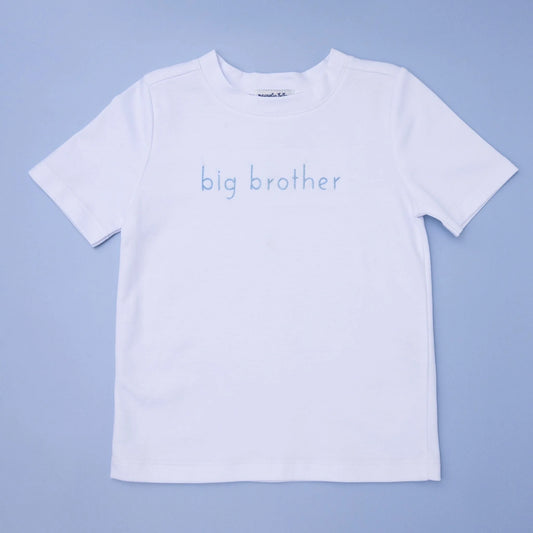 Big Brother Blue Embroidered Short Sleeve Toddler Shirt