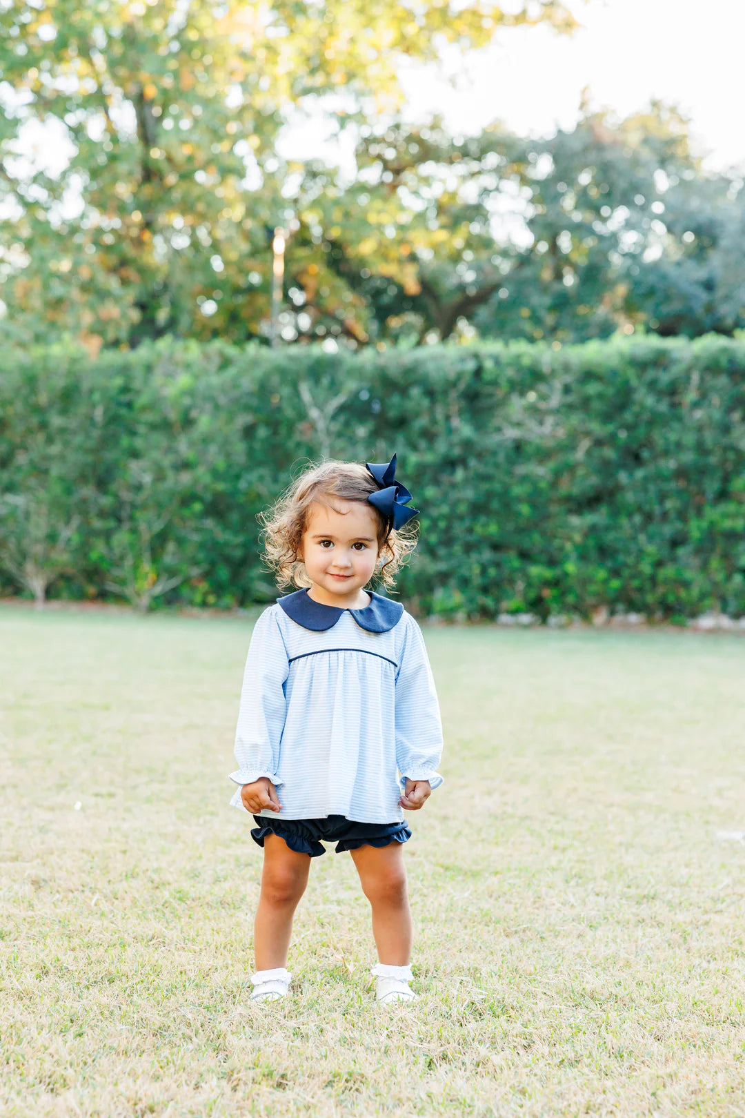 Katherine Bloomer Set- Light Blue Stripe/Navy