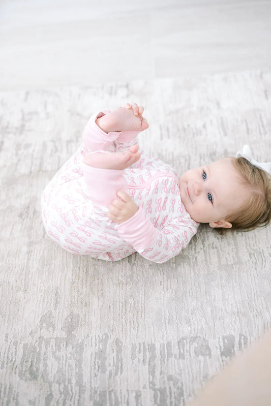 Sleep Romper Zip- Bow