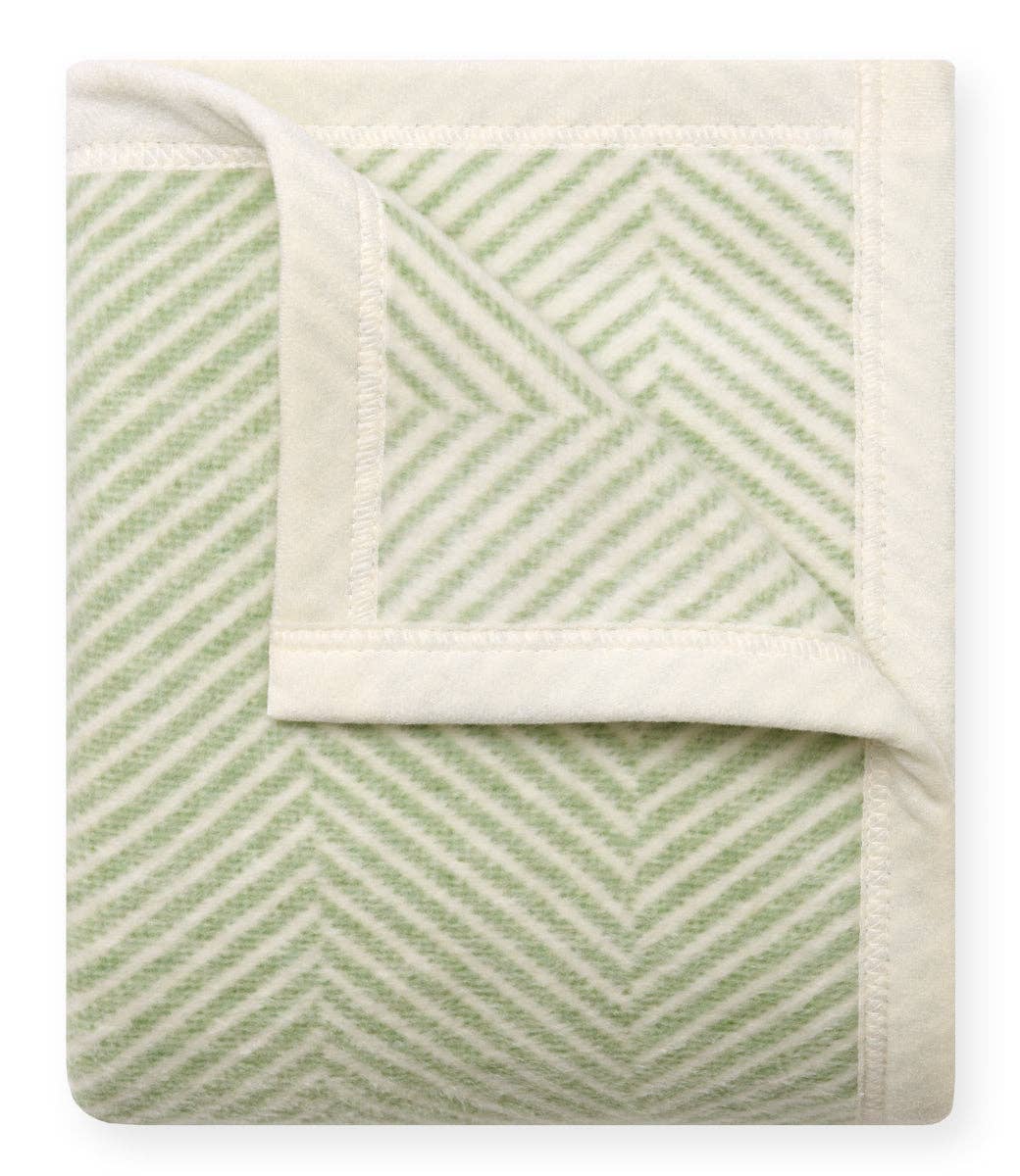 Harborview Herringbone Sprout Green Mini Blanket: Mini