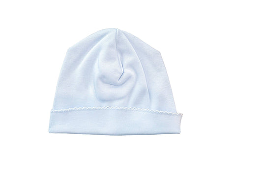 Hat - Picot Trim: Blue w/ White trim