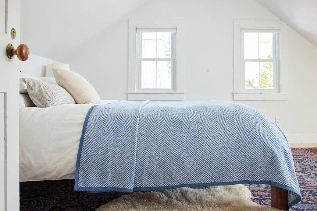 Harborview Herringbone Cornflower Blanket: Original Chappy Wrap