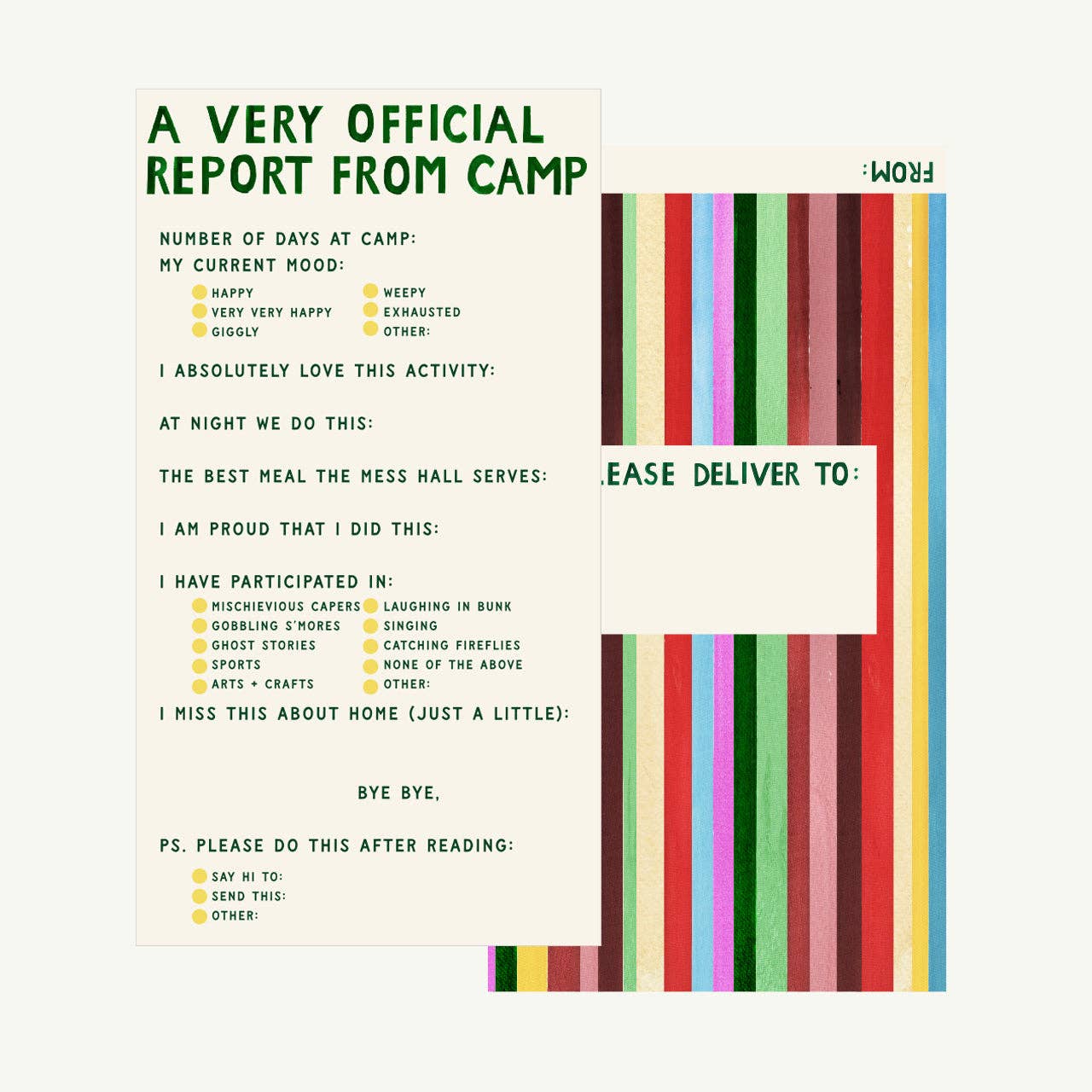 NEW Notes from Camp Stationery Kit - Shipping May 15th