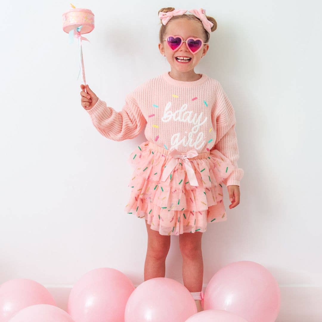 Birthday Girl Sprinkle Knit Sweater - Kids - Girls Clothes: 3T