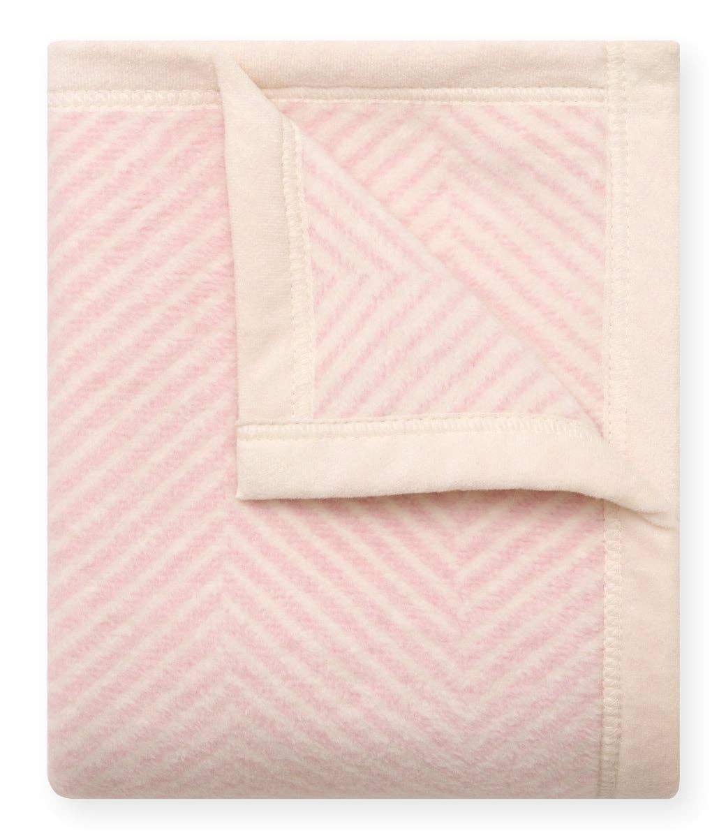 Harborview Herringbone Ballet Pink Mini Blanket: Mini