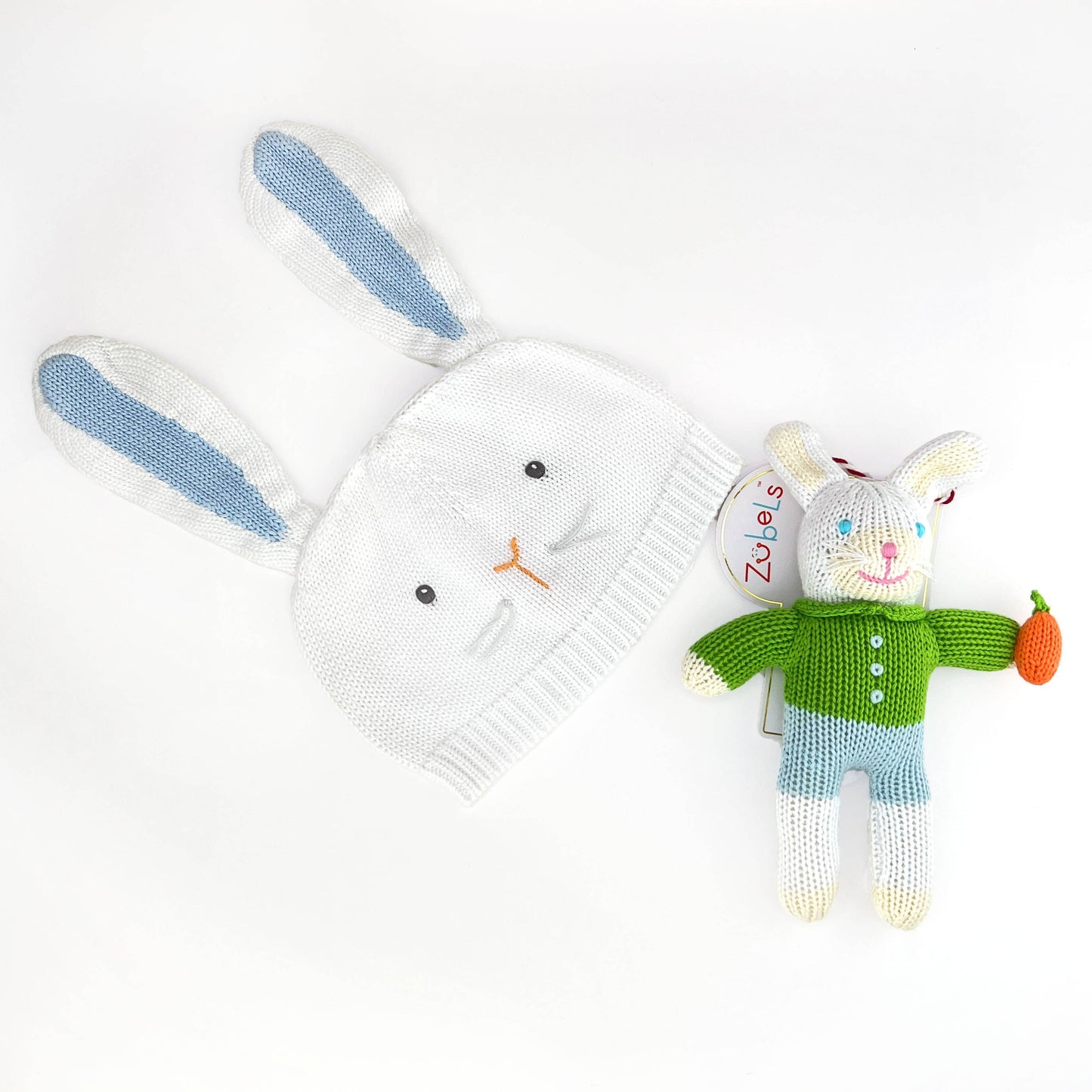 Collin the Bunny Knit Doll: 7" Rattle
