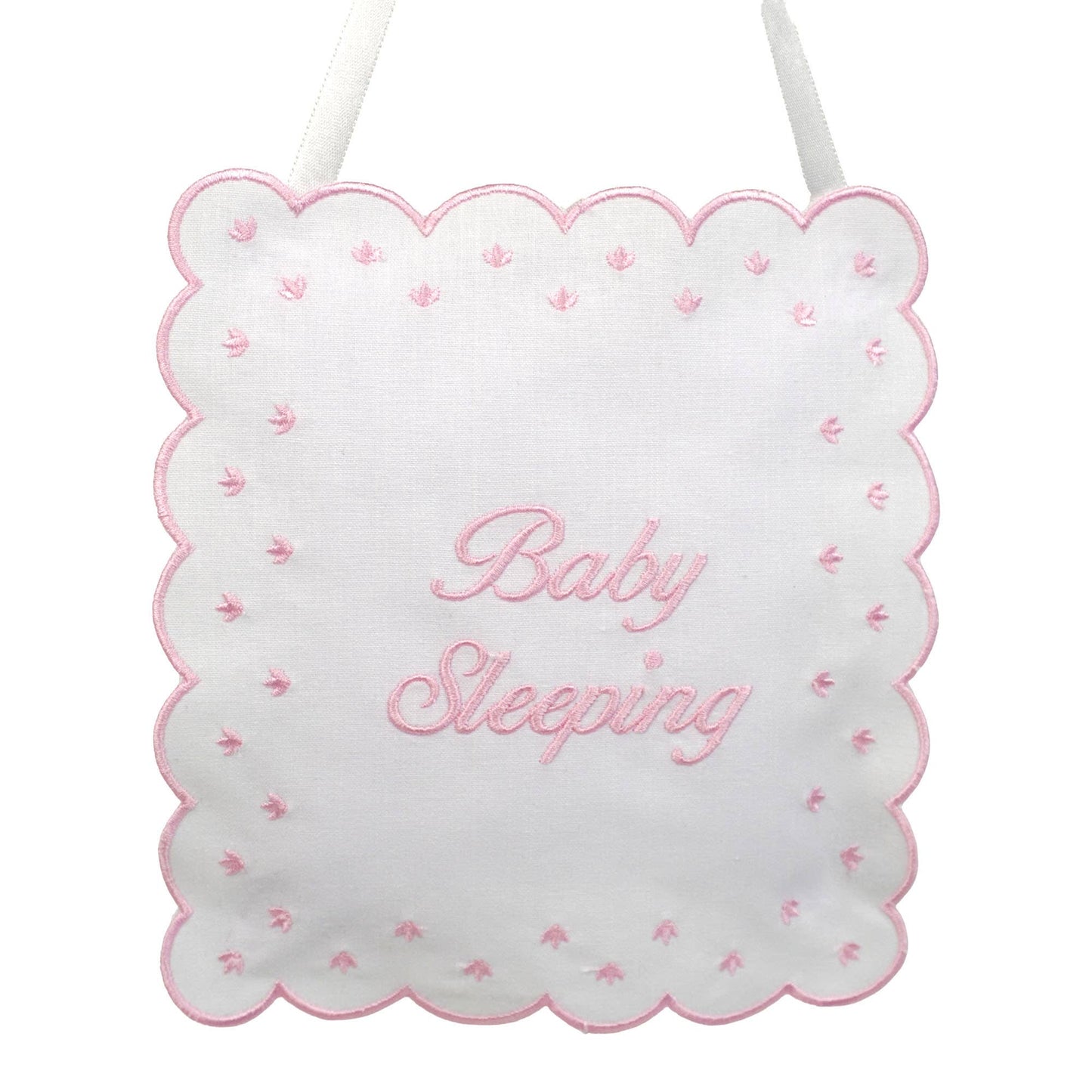 Linen Baby Sleeping Sign Pillow: Beige