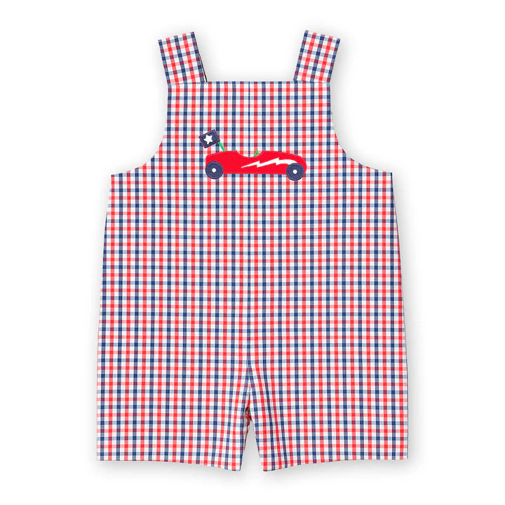 Plaid Seersucker Shortall with Derby Car