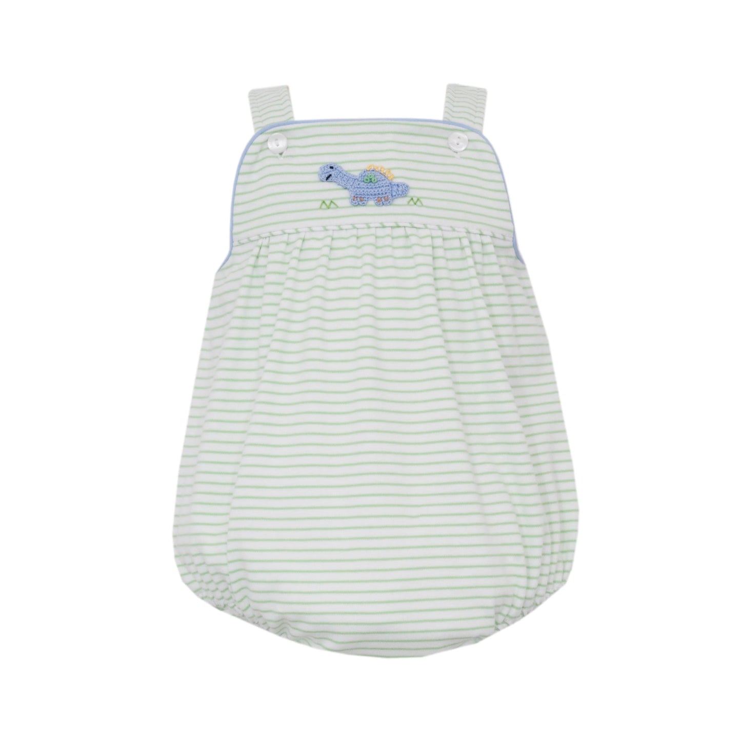 Dinos- Green Knit Stripe Boy's Strap Bubble