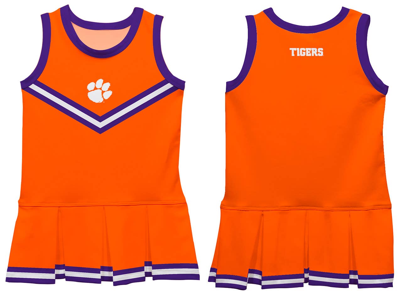 Clemson Tigers Orange Sleeveless Cheerleader Dress: 4