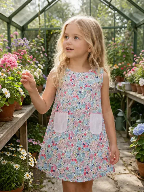 Celine A-Line Dress, Pink Floral