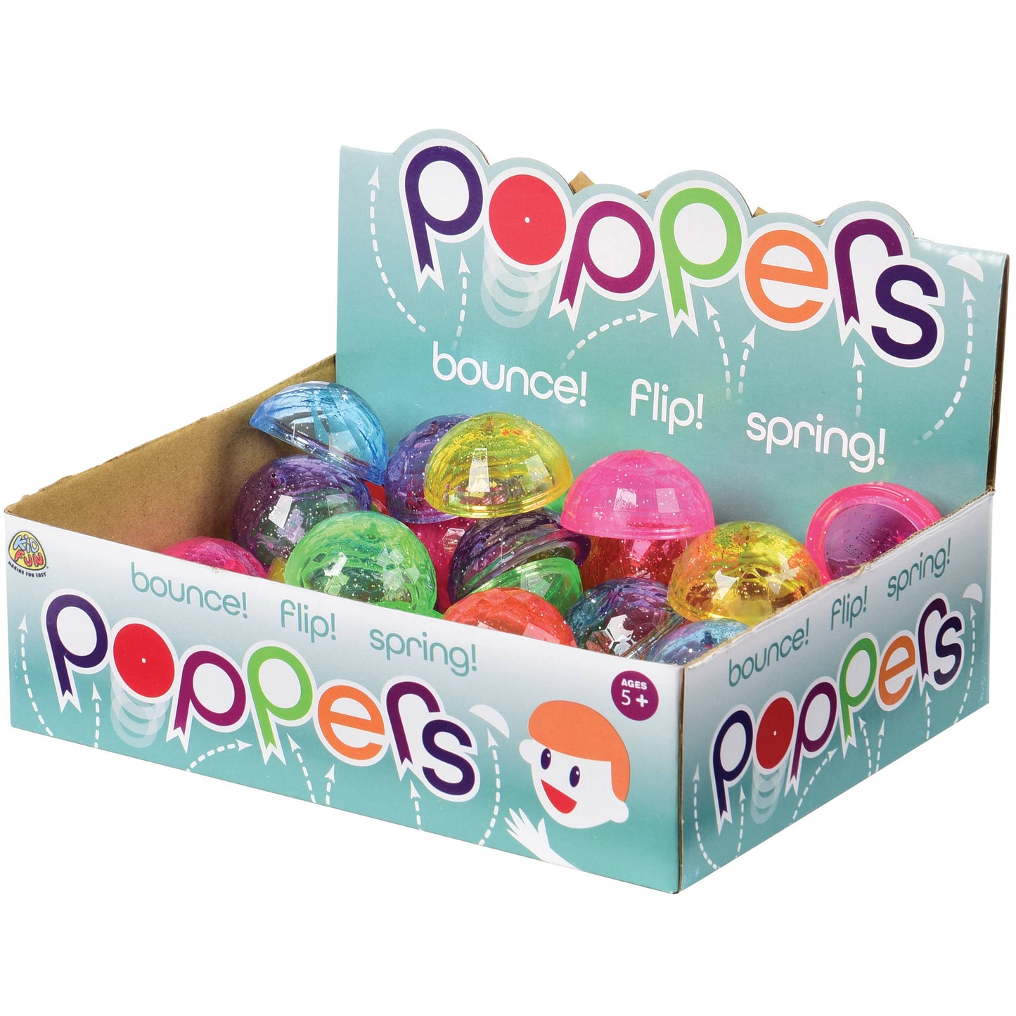 Transparent Glitter Poppers 45mm 36-unit Display