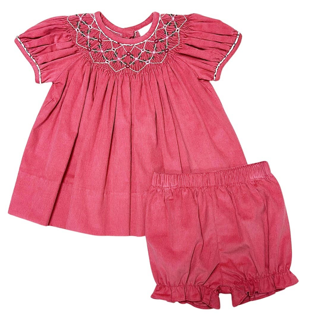 Isabella Hand Smocked Corduroy Bloomer Set